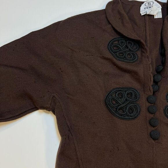 FENDI Authentic VINTAGE 1980'S FENDI Wool DRESS Made in Italy 44 - Picture 4 of 13